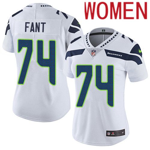 Women Seattle Seahawks #74 George Fant Nike White Vapor Limited NFL Jersey->women nfl jersey->Women Jersey